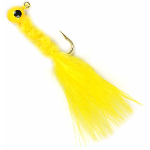 NO MORE! 1/8 oz BEETLE Jigs YELLOW with BLACK DOT 25 RIGGED NO MORE! 1/8 oz BEETLE Jigs YELLOW with BLACK DOT 25 RIGGED